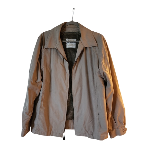 VTG London Fog Men's 40 Reg Brown Removable Faux Fur Lined Zip Up Byron Jacket - Picture 2 of 16